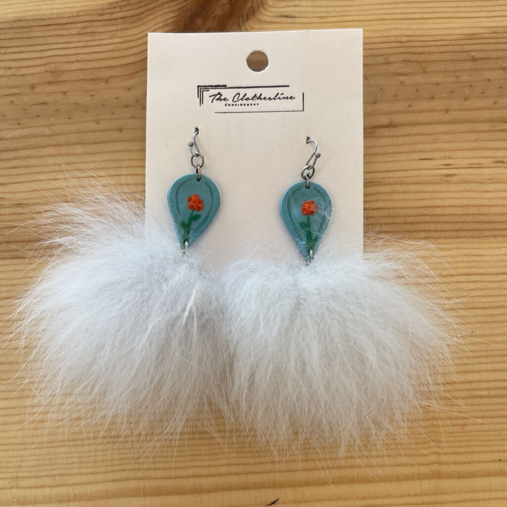 Earrings - Blue Floral